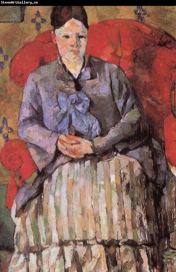 Paul Cezanne madame cezanne in a red armcbair